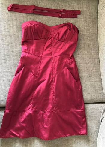 Mango Bordo Mini Elbise - Görsel 4