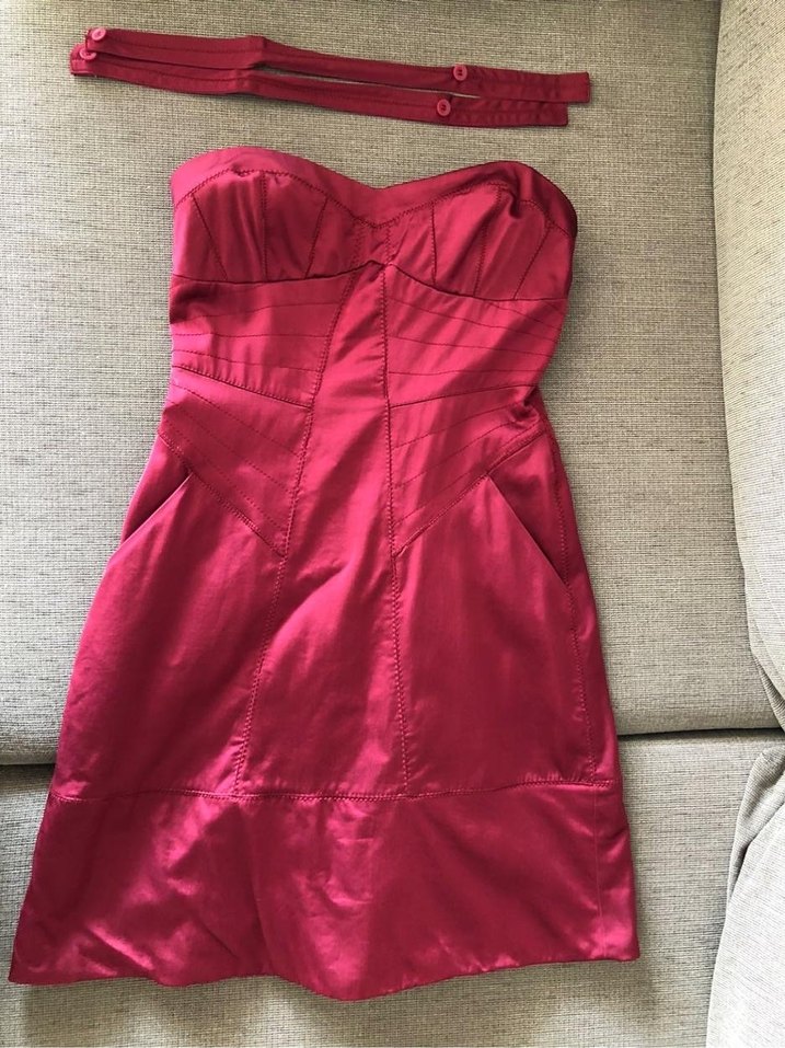 Mango Bordo Mini Elbise - Görsel 4