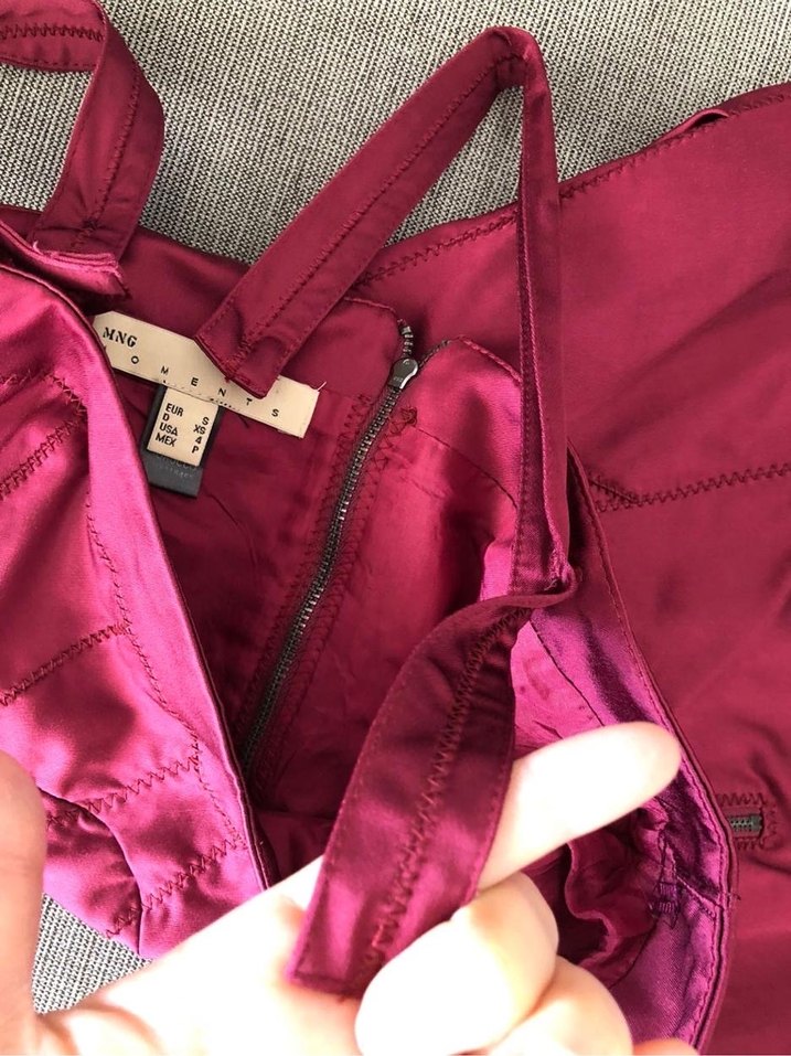 Mango Bordo Mini Elbise - Görsel 5