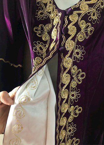 Mor Bindallı gold işlemeli kına elbisesi - Görsel 4