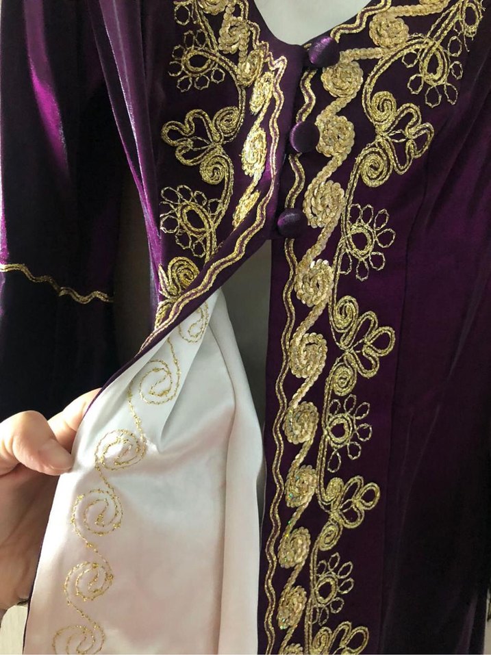 Mor Bindallı gold işlemeli kına elbisesi - Görsel 4