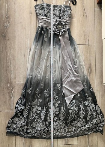 Gri Abiye Elbise - Görsel 3