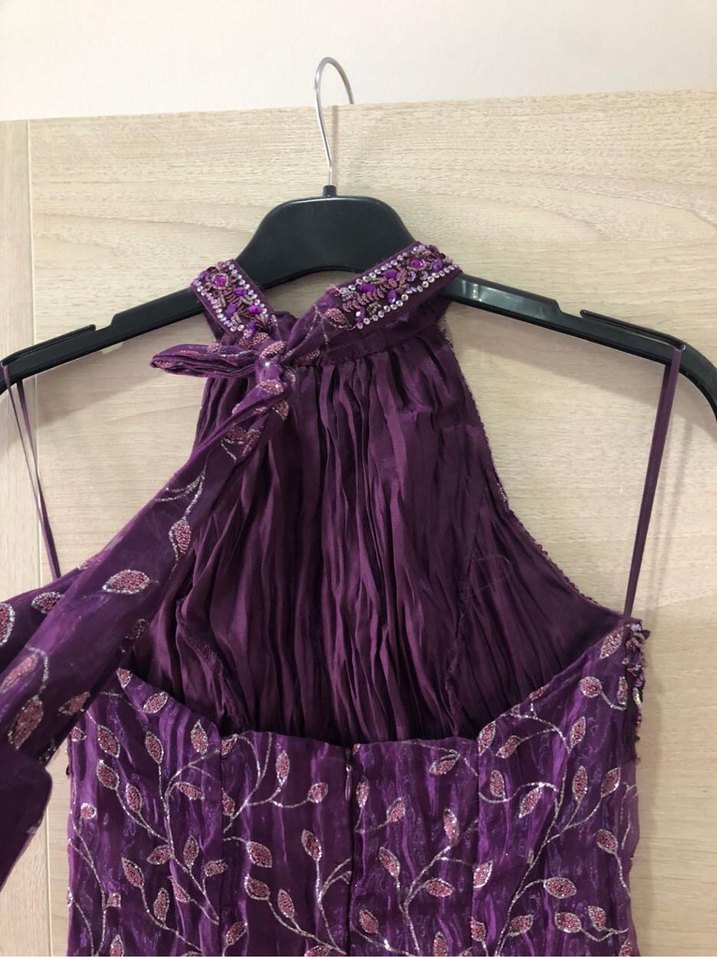 Uzun Mor Elbise - Görsel 3