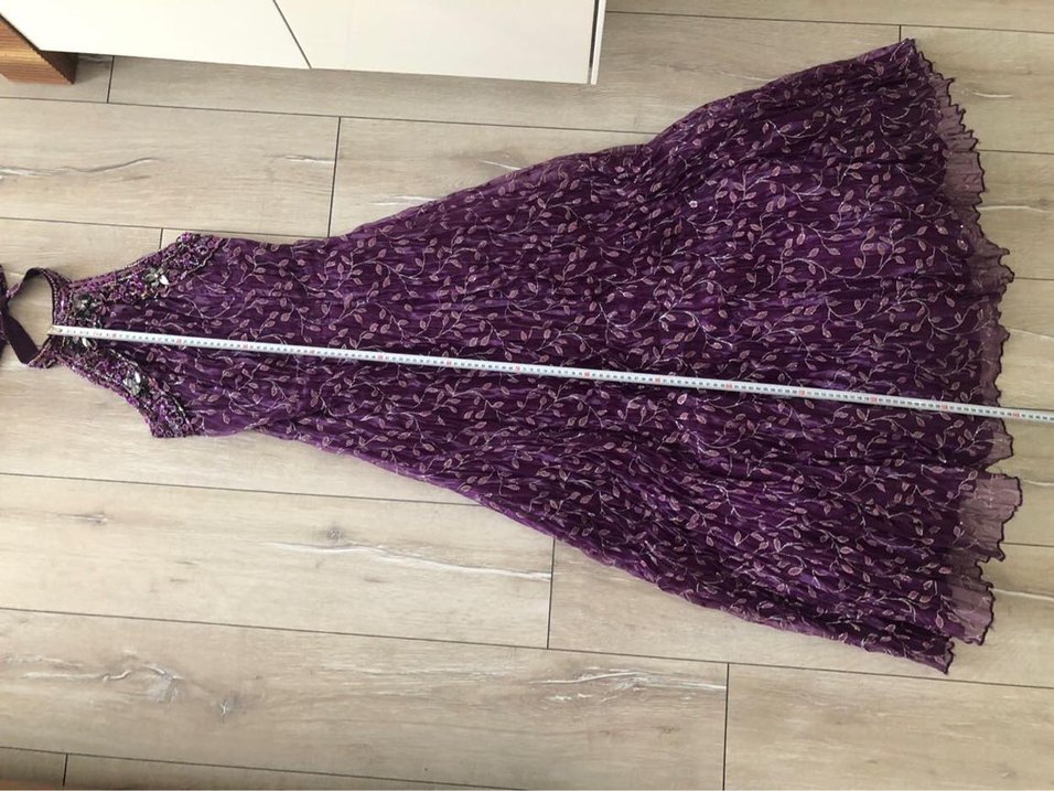 Uzun Mor Elbise - Görsel 4