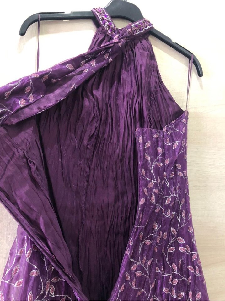 Uzun Mor Elbise - Görsel 5