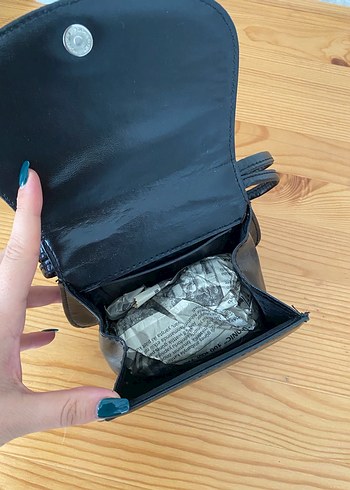 Siyah Deri Kadın Gece Çantası - Görsel 4