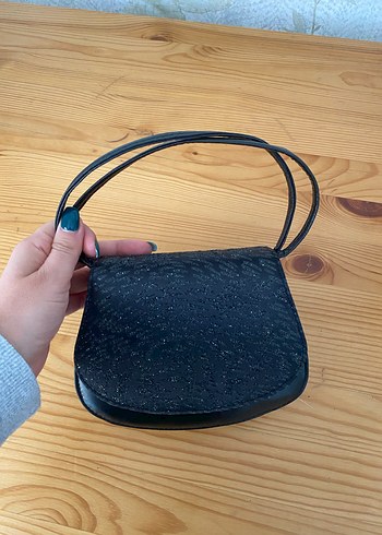 Siyah Deri Kadın Gece Çantası - Görsel 6