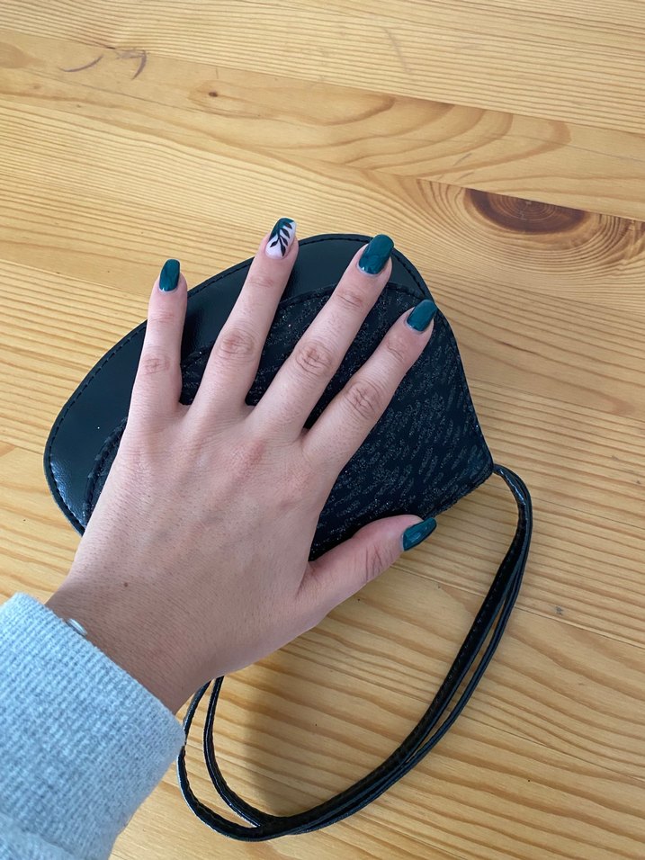 Siyah Deri Kadın Gece Çantası - Görsel 5