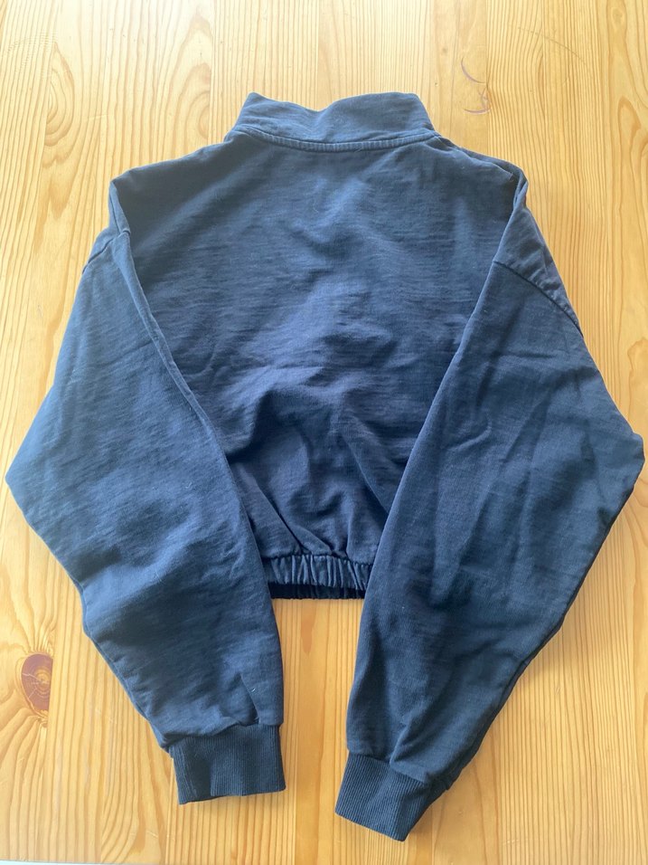 Kadın Siyah Yarım Fermuarlı Sweatshirt - Görsel 3