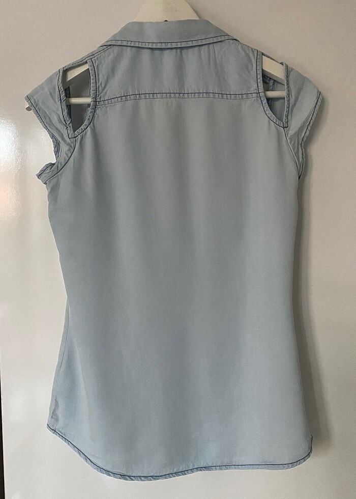 Mavi Kot Gömlek - Görsel 2