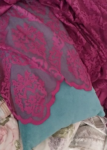 Bordo Desenli Geleneksel Perde - Görsel 5