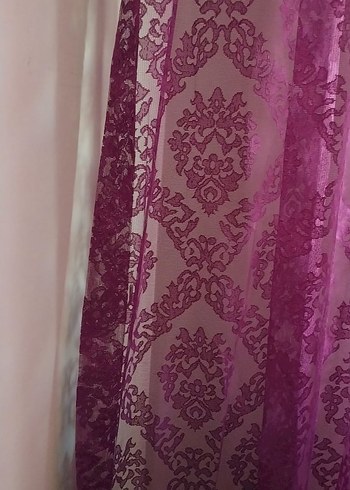 Bordo Desenli Geleneksel Perde - Görsel 3