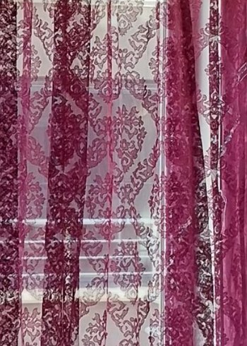 Bordo Desenli Geleneksel Perde - Görsel 2