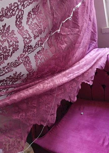 Bordo Desenli Geleneksel Perde - Görsel 4