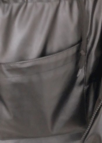 Kürk Detaylı Siyah Deri Kadın Kışlık Mont - Görsel 3