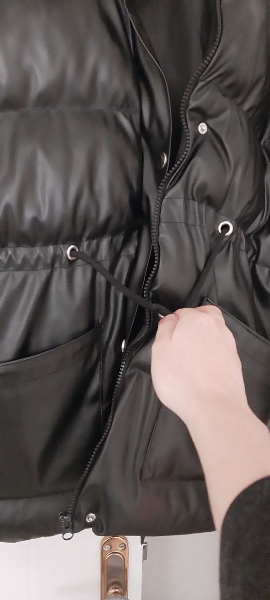 Kürk Detaylı Siyah Deri Kadın Kışlık Mont - Görsel 2