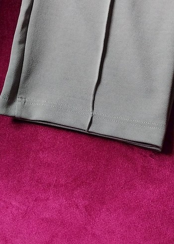 Gri Kadın Kumaş Pantolon Pilili Regular Fit - Görsel 6