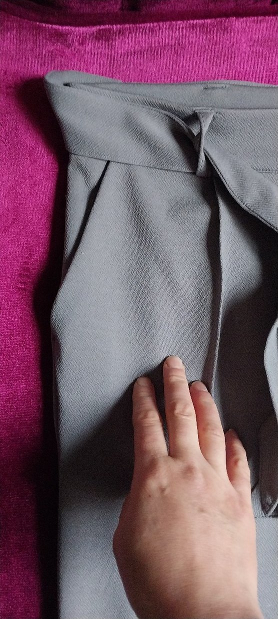 Gri Kadın Kumaş Pantolon Pilili Regular Fit - Görsel 5