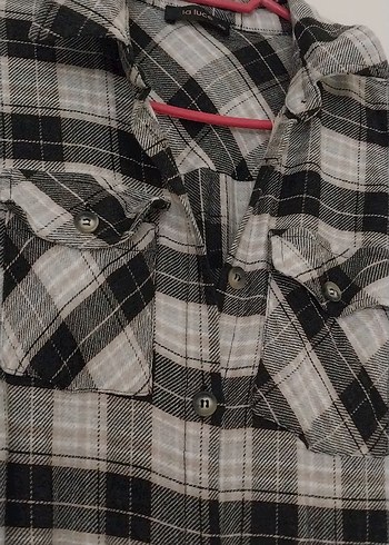 Uzun Gri Kareli Kadın Elbise - Görsel 4