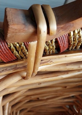 Duvara Asılan Bej Hasır Sepet - Görsel 4