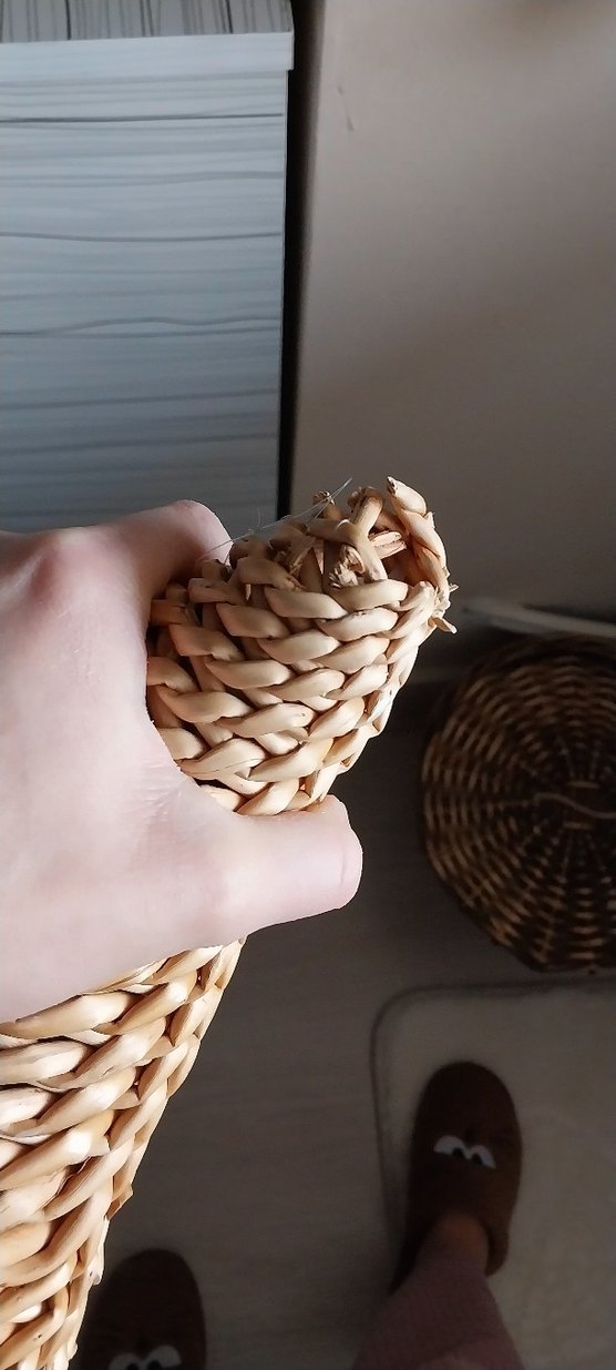 Duvara Asılan Bej Hasır Sepet - Görsel 3