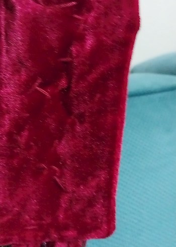 Bordo Boncuklu Kadın boyunluk - Görsel 5