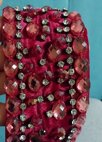 Bordo Boncuklu Kadın boyunluk - Görsel 4