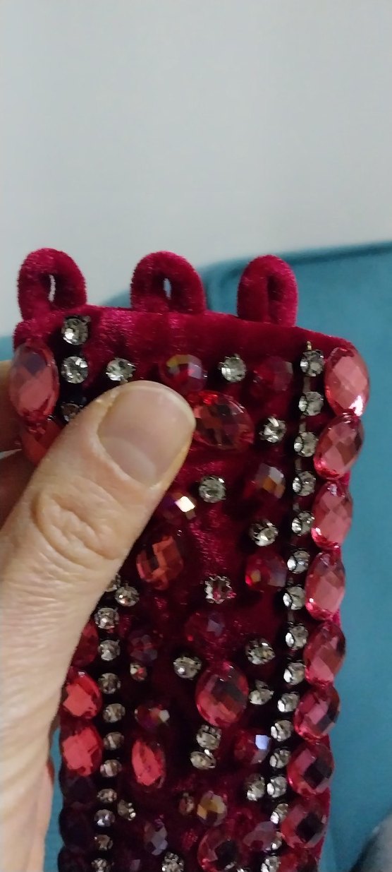 Bordo Boncuklu Kadın boyunluk - Görsel 3