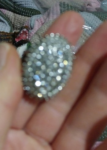 Vintage Payetli Gri Kadın Yüzük - Görsel 2