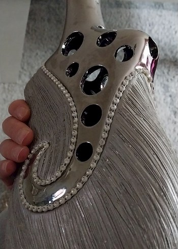 Gri Dekoratif Delikli Vazo - Görsel 4