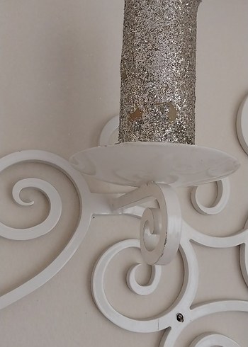 Beyaz Duvar Tipi Metal Mumluk - Görsel 7