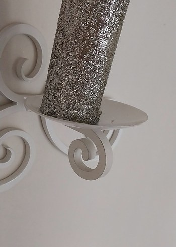 Beyaz Duvar Tipi Metal Mumluk - Görsel 4