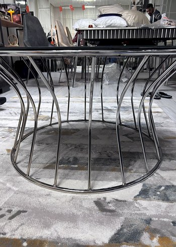 Yuvarlak Siyah Dekoratif orta sehpa - Görsel 4