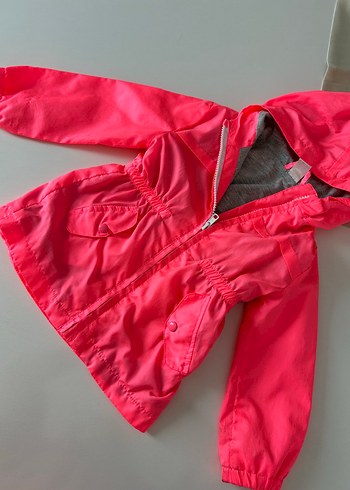 Kız Çocuk Kapüşonlu Pembe Yağmurluk
