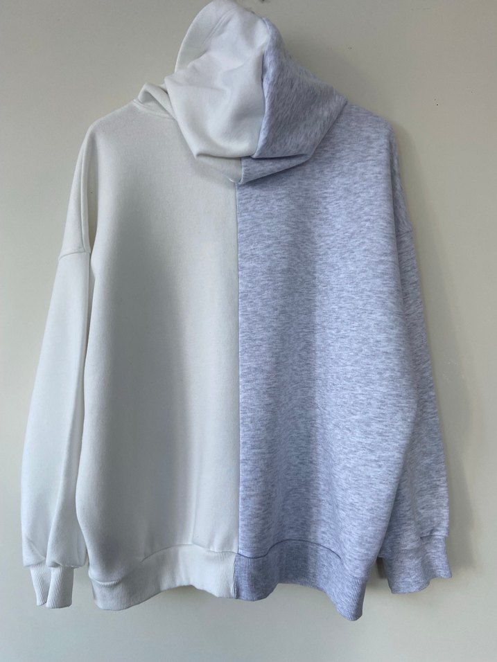 Gri Beyaz Kapüşonlu Mickey Baskılı Sweatshirt - Görsel 3