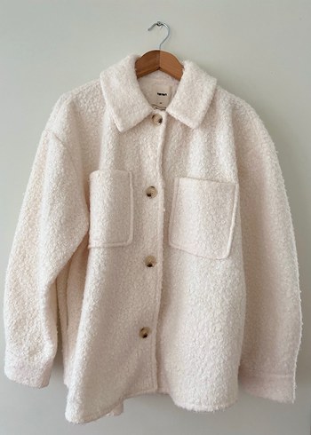 Koton marka Düğmeli Beyaz Kadın Midi Boy Kaban - Görsel 2