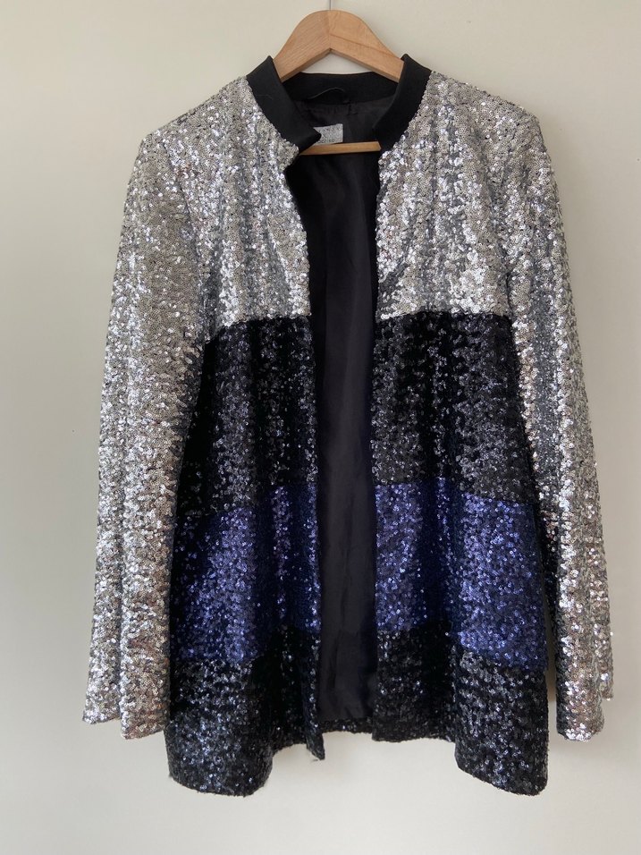 Kadın Payetli Midi Ceket - Görsel 2