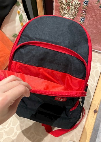 Kırmızı-Gri bebek bakım çantası - Görsel 4