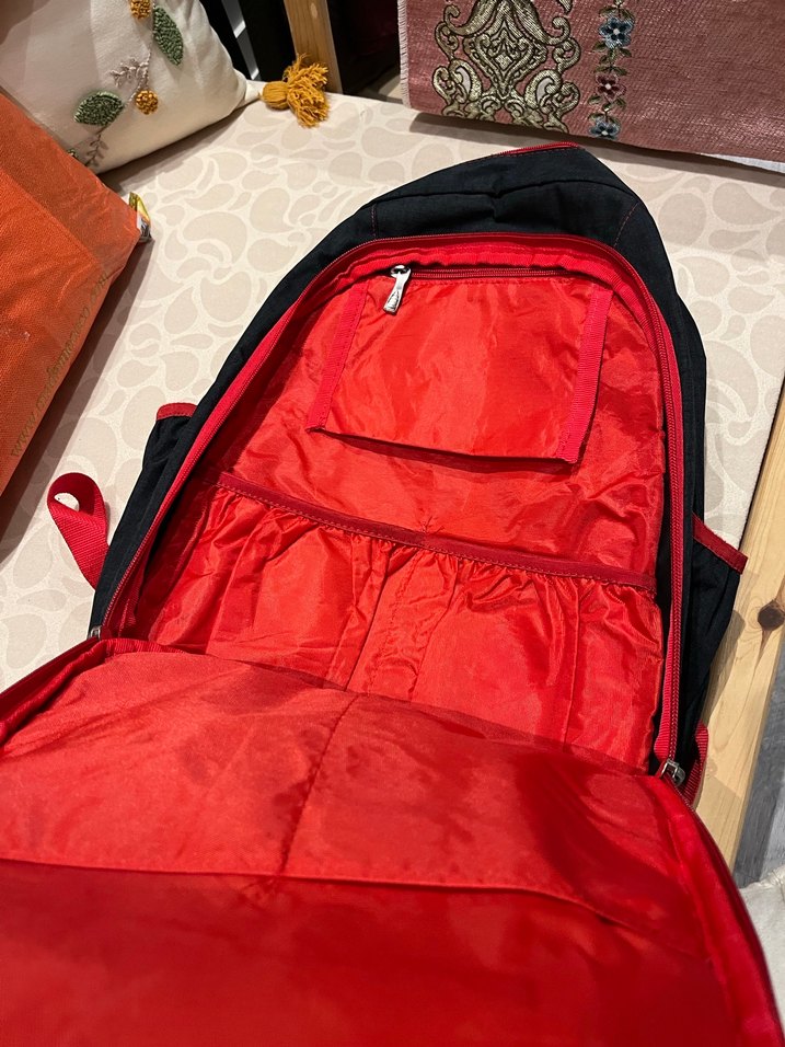 Kırmızı-Gri bebek bakım çantası - Görsel 5