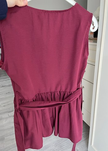 Bordo Kemerli V Yaka üst - Görsel 2