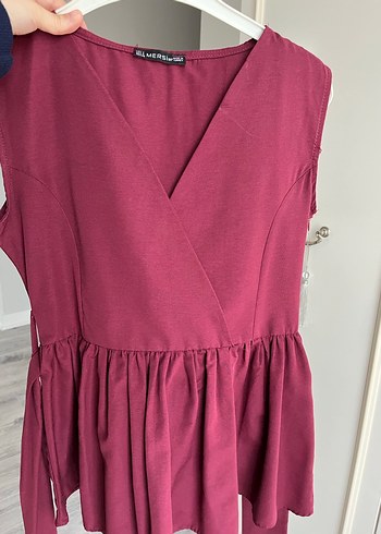 Bordo Kemerli V Yaka üst - Görsel 3