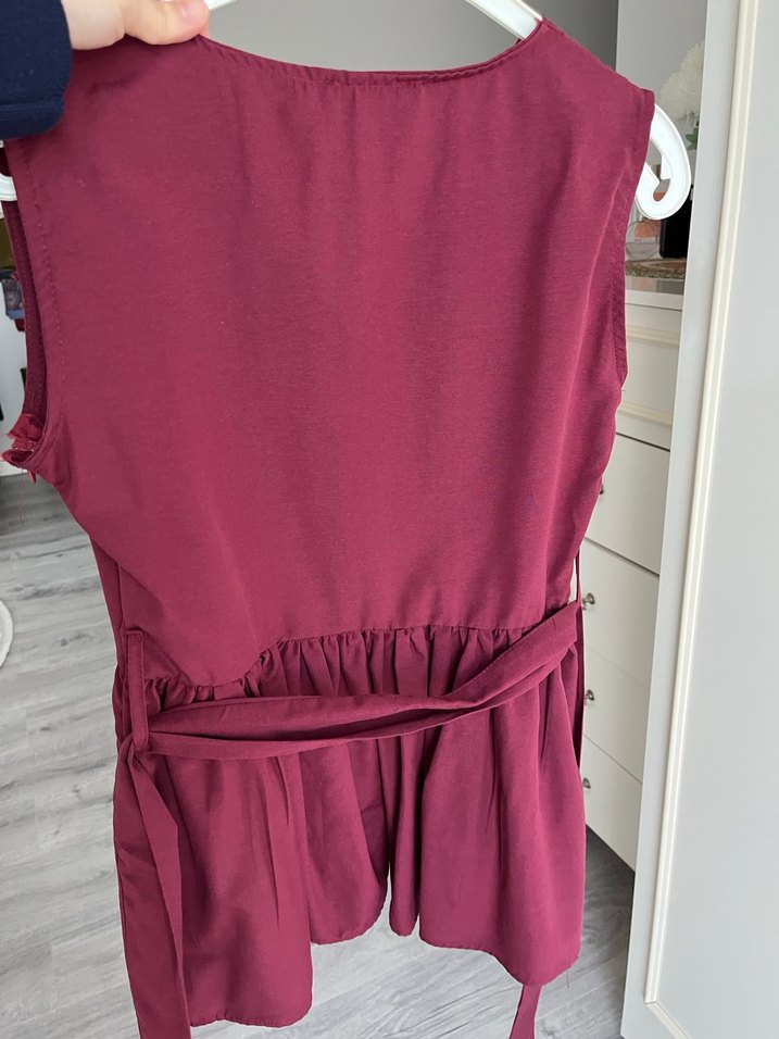 Bordo Kemerli V Yaka üst - Görsel 2