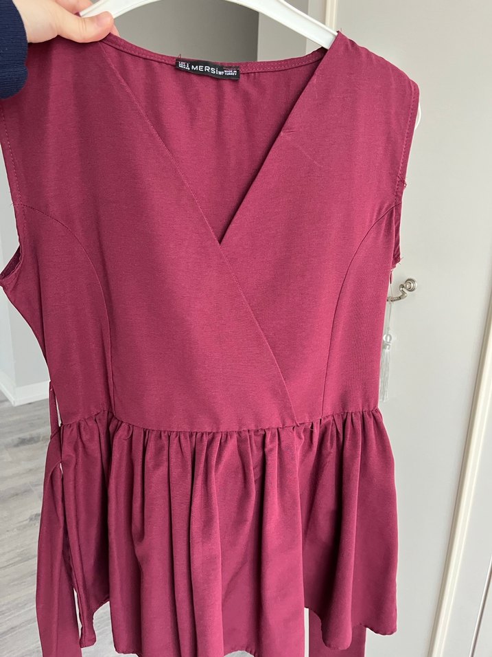 Bordo Kemerli V Yaka üst - Görsel 3