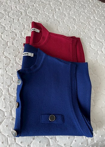 Düğmeli Bordo Triko Kadın Yelek - Görsel 4