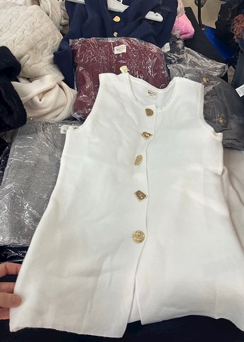 Kadın Gri Düğmeli yelek - Görsel 2