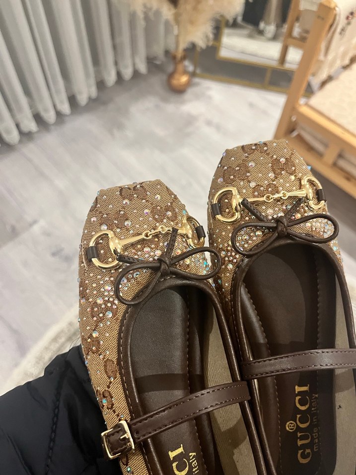 1 sınıf kalite Kahverengi Kadın Blok Topuklu Kemerli Babet - Görsel 2