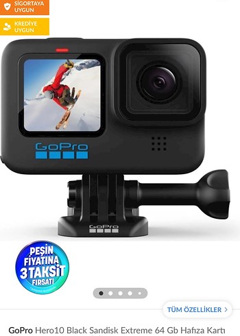 Siyah GoPro Aksiyon Kamerası ve Kılıfı - Görsel 4