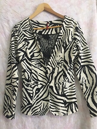 Zebra desen penye ceket