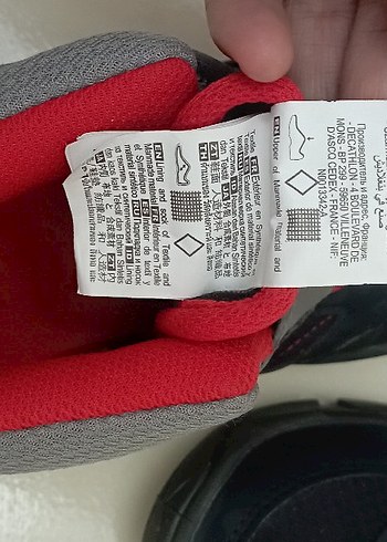 31 Beden kırmızı Renk Decathlon Erkek Çocuk Gri-Kırmızı Botlar Velcro