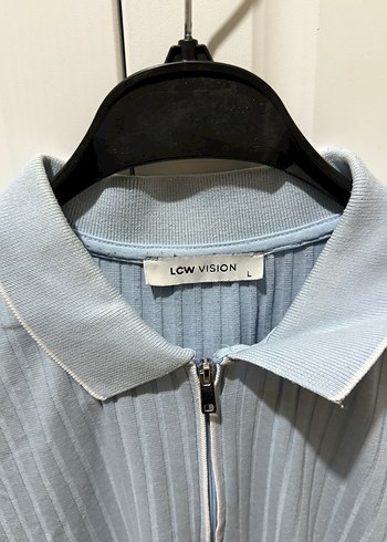 Mavi Pliseli Kısa Kollu Polo Tişört - Görsel 3